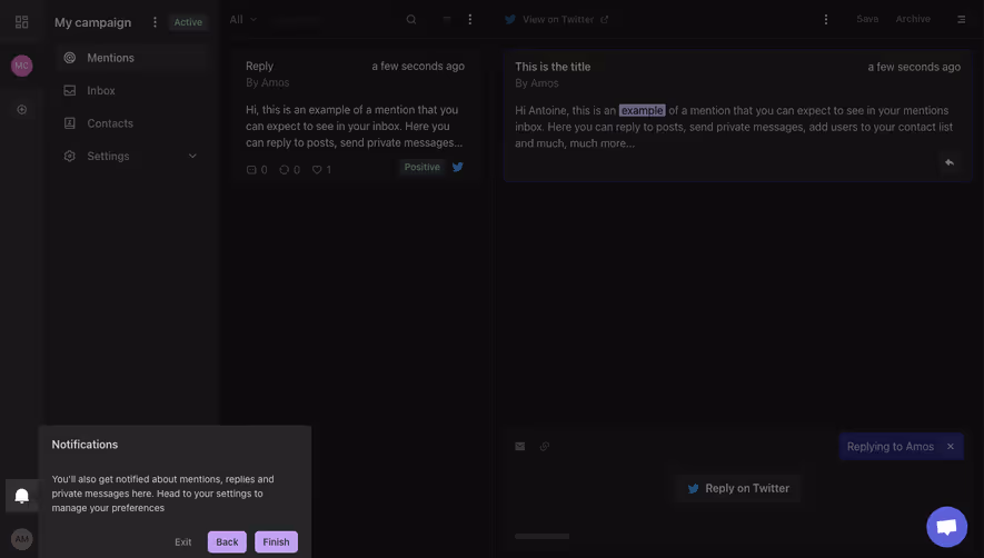 MentionFunnel Product Tour