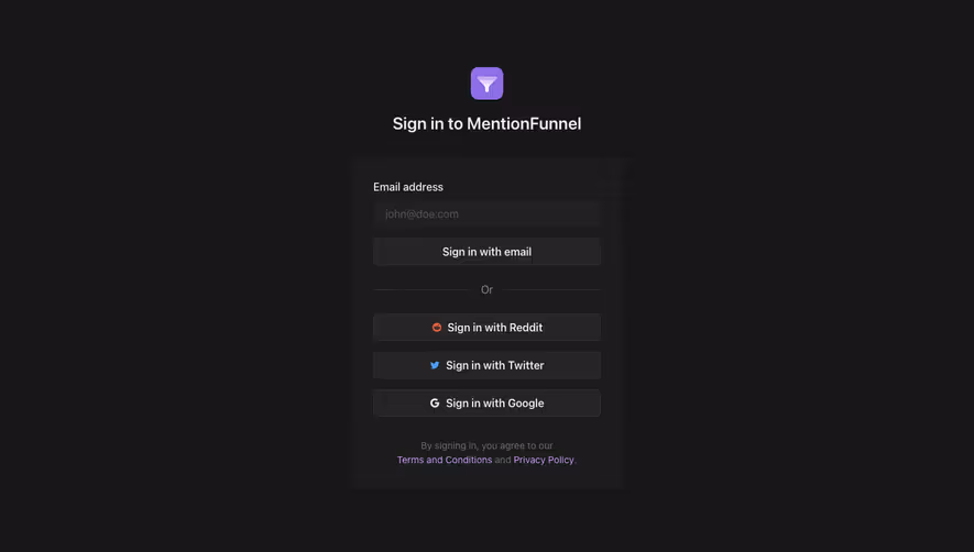MentionFunnel Signup