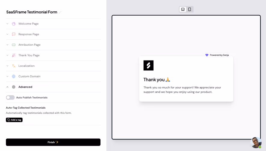 Senja User Onboarding