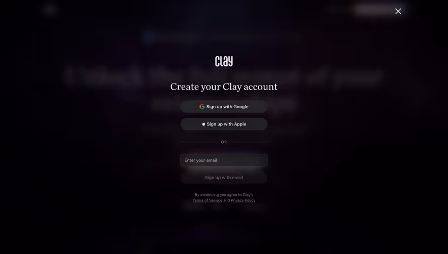 Clay Signup