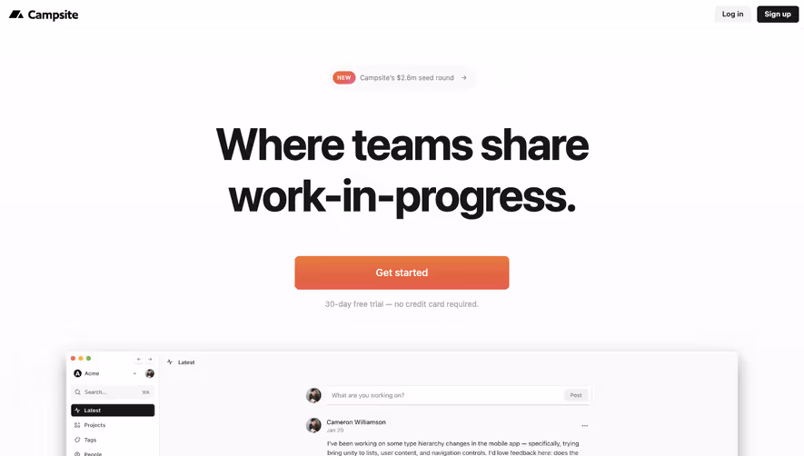 Campsite Landing Page