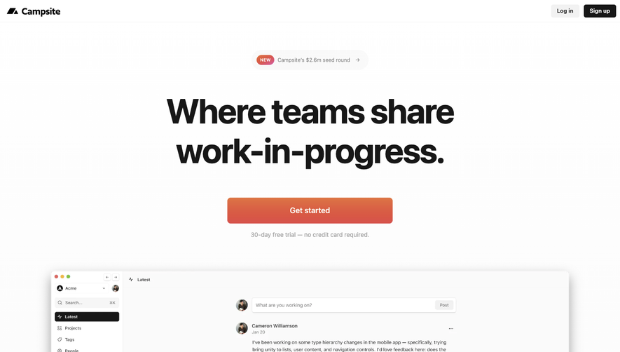 Campsite Landing Page