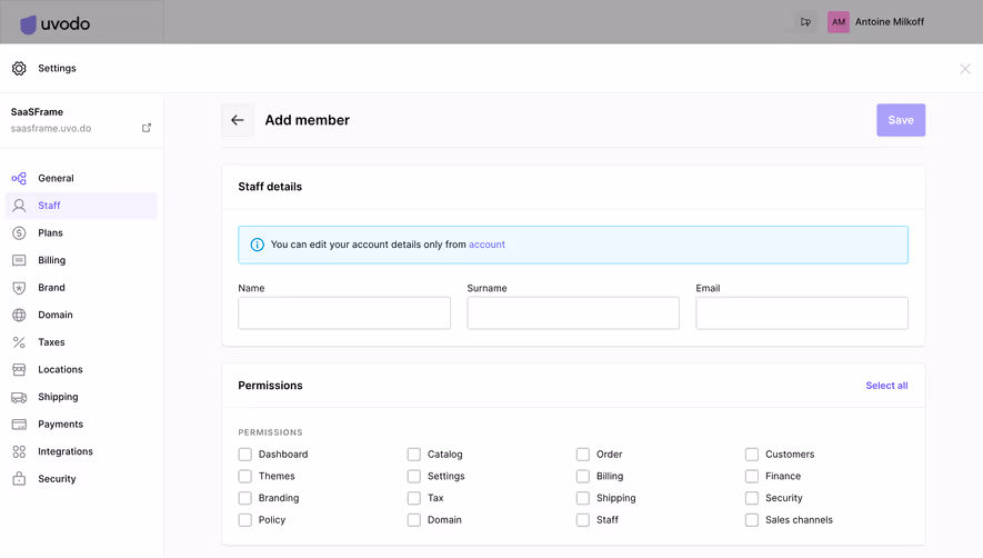 Uvodo Add A Team Member