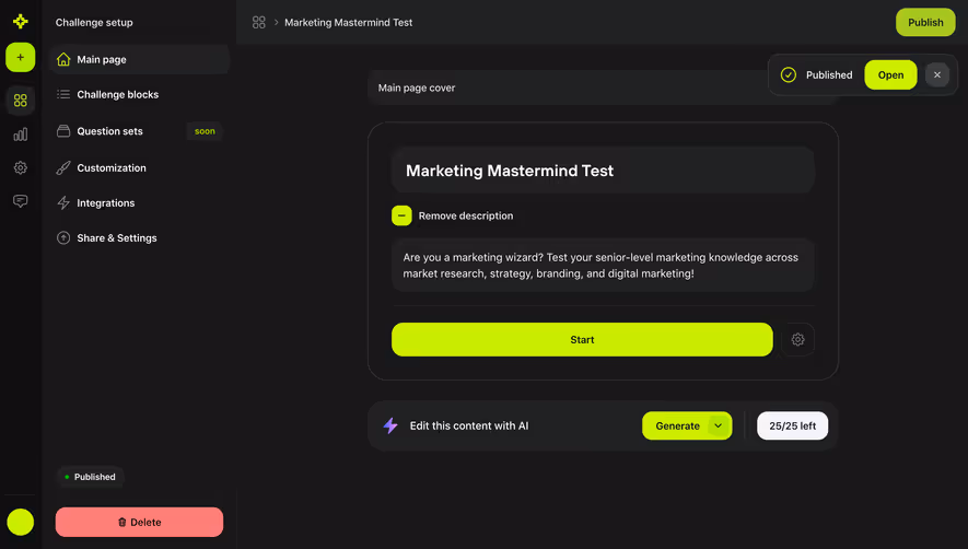 Meiro Challenge Published