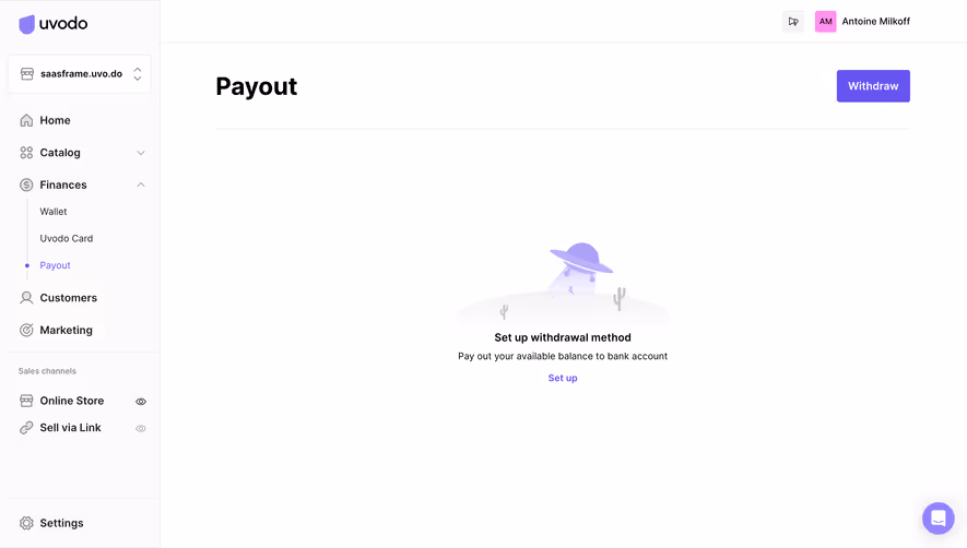 Uvodo Empty Payout Dashboard