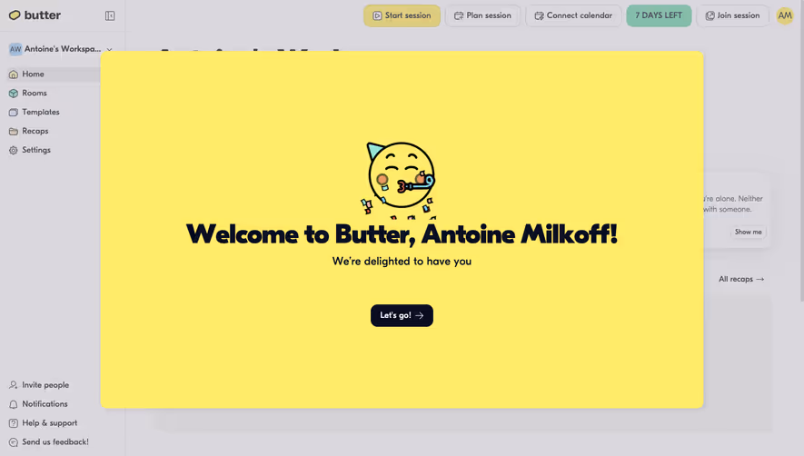 Butter User Onboarding