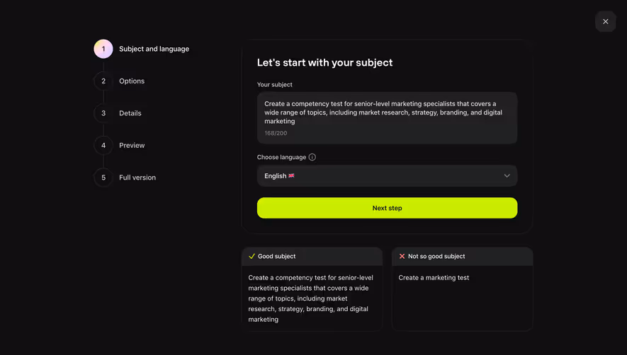 Meiro Set Challenge Subject