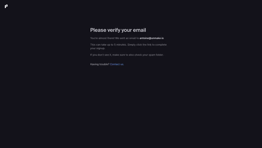 Pipe Email Verification