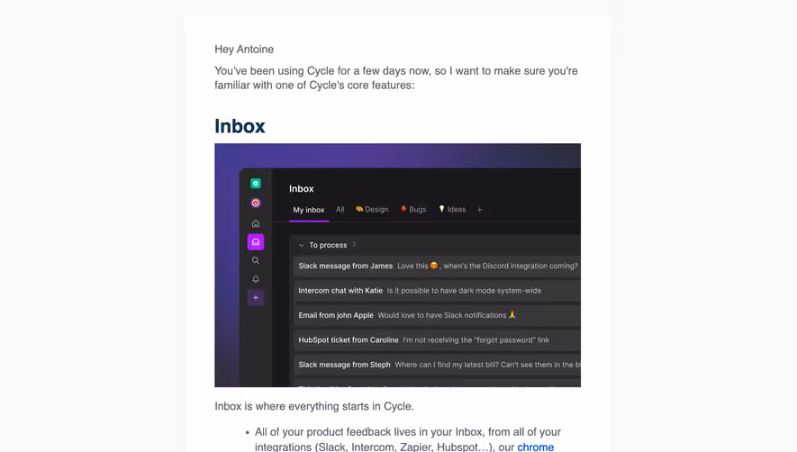 Cycle Onboarding Email