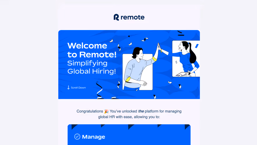 Remote Welcome Email