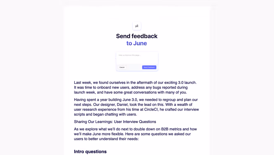 June Feedback Request Emails