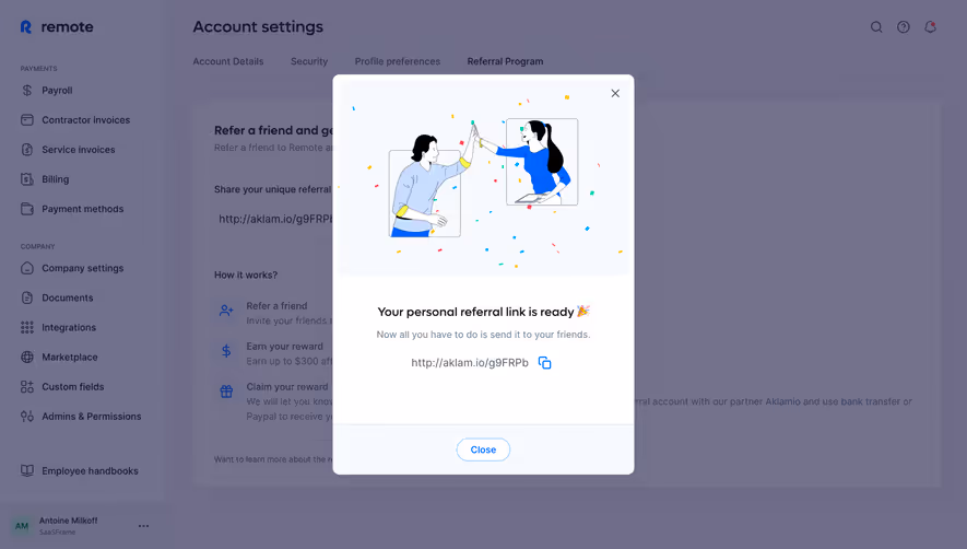 Remote Referral Link Ready