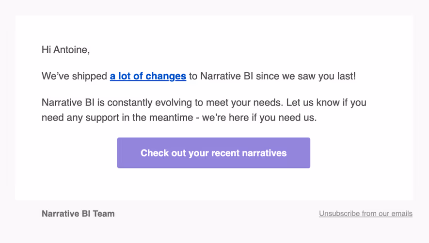 Narrative BI Retention Email