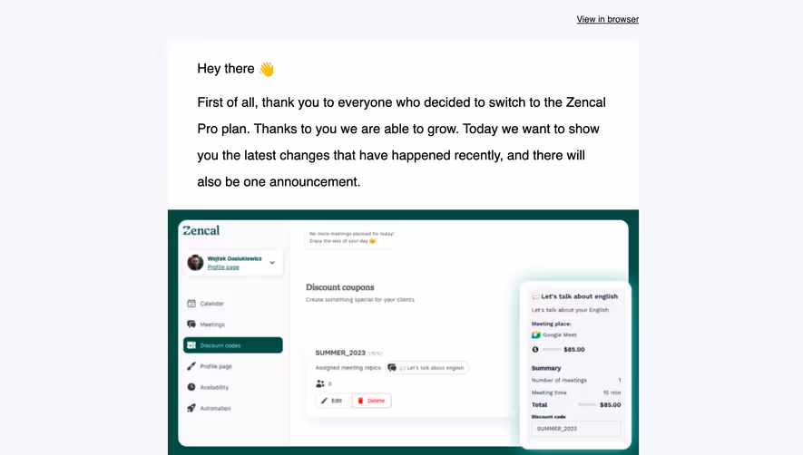 Zencal Newsletters