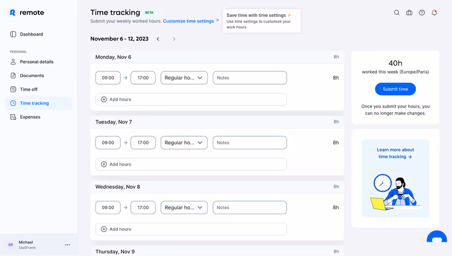 Remote Time Tracking