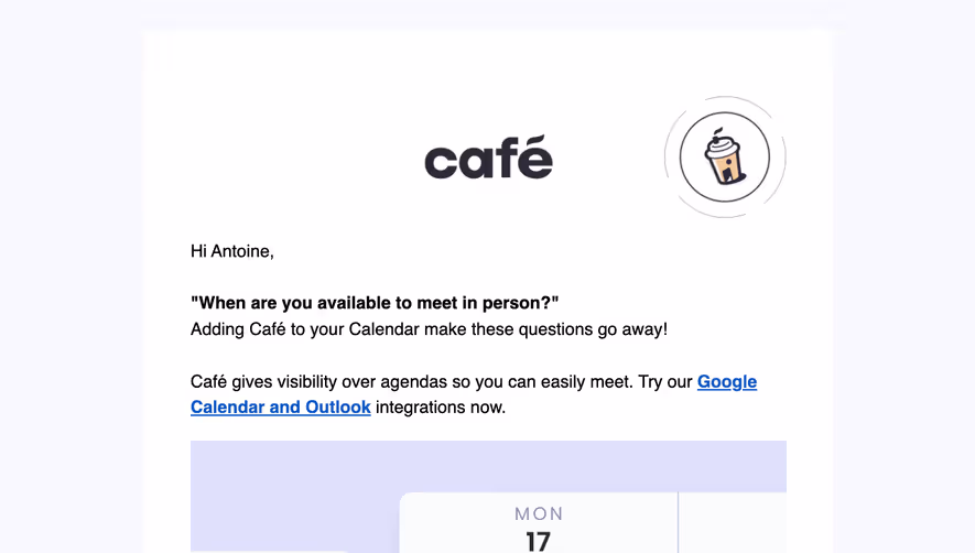 Café Onboarding Email