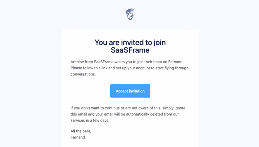 Fernand Invitation Email