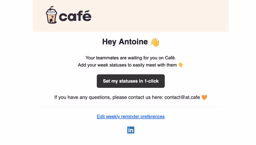 Café Activation Emails