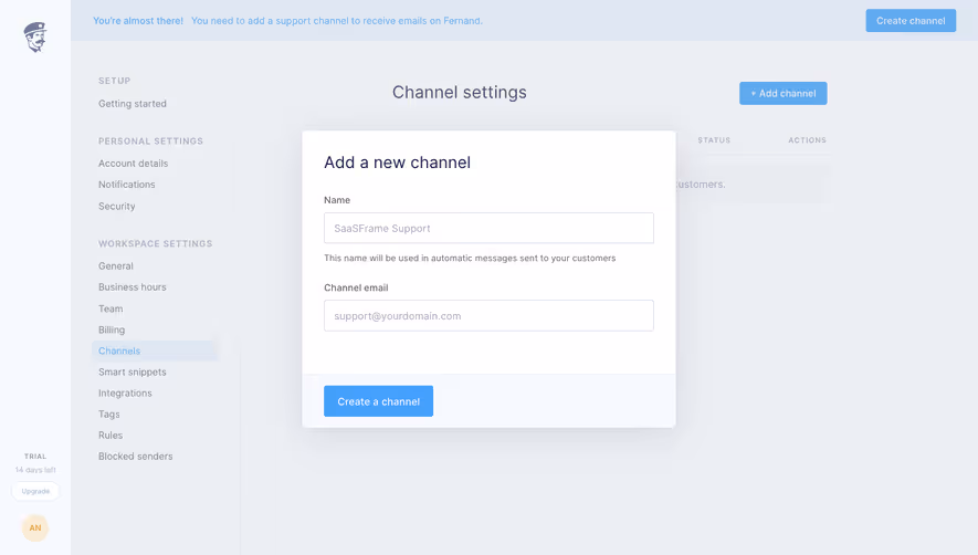 Fernand Add new channel