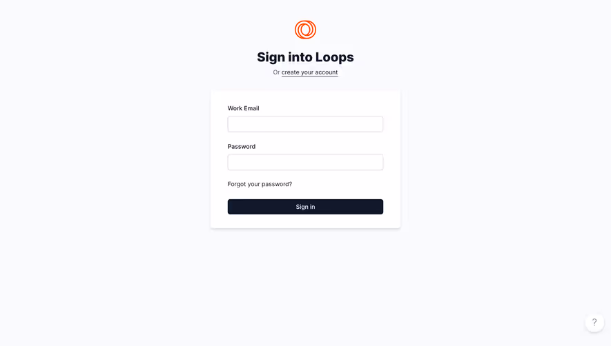 Loops Login Page
