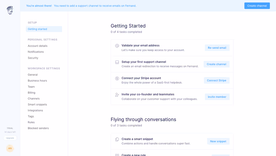 Fernand User Onboarding