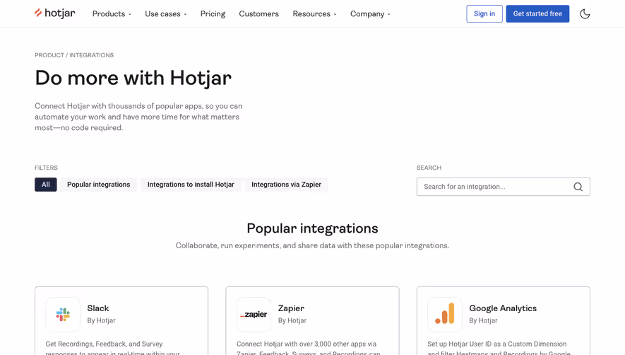 Hotjar Integrations Library