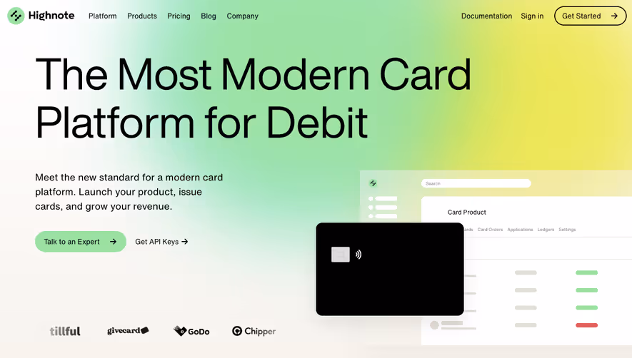 Highnote Landing Page