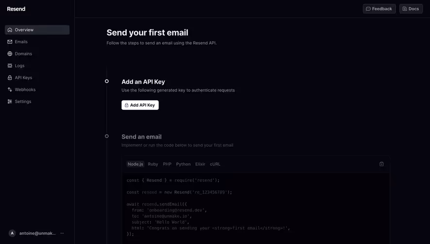 Resend User Onboarding