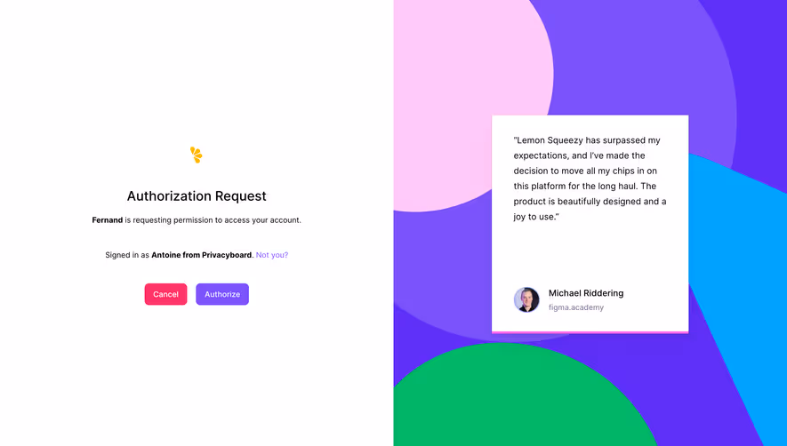 Lemon Squeezy Access Authorization Request