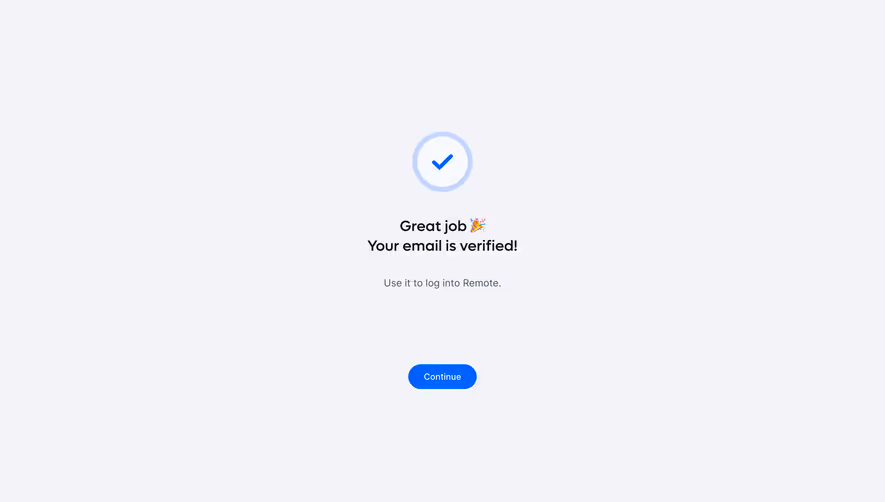 Remote Email Successfully Verified