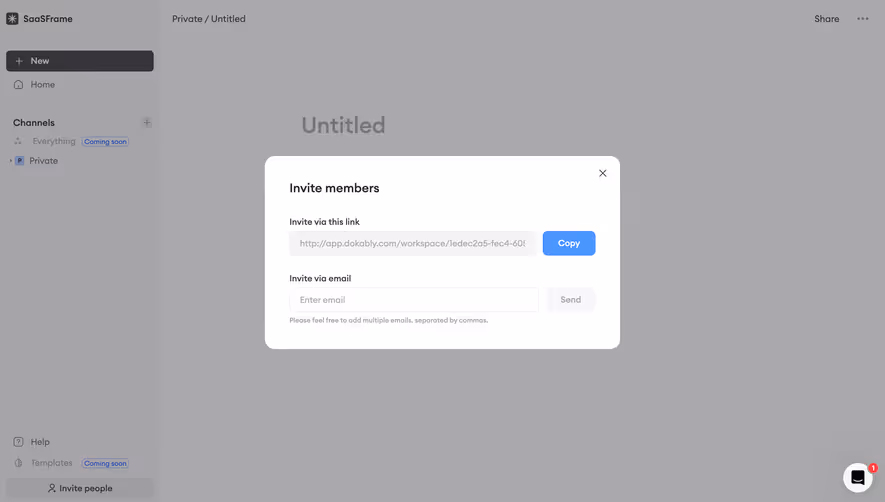 Dokably Invite Team Members