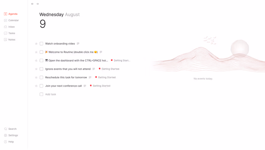 Routine Empty Dashboard