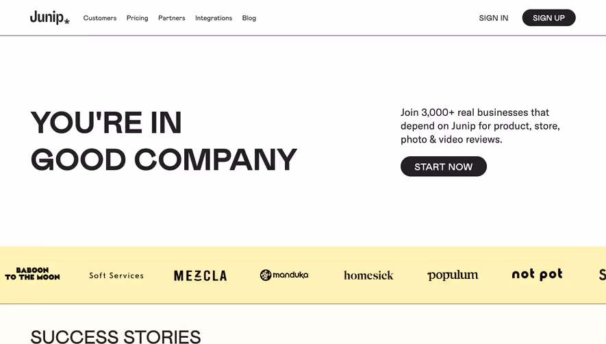 Junip Customers Page