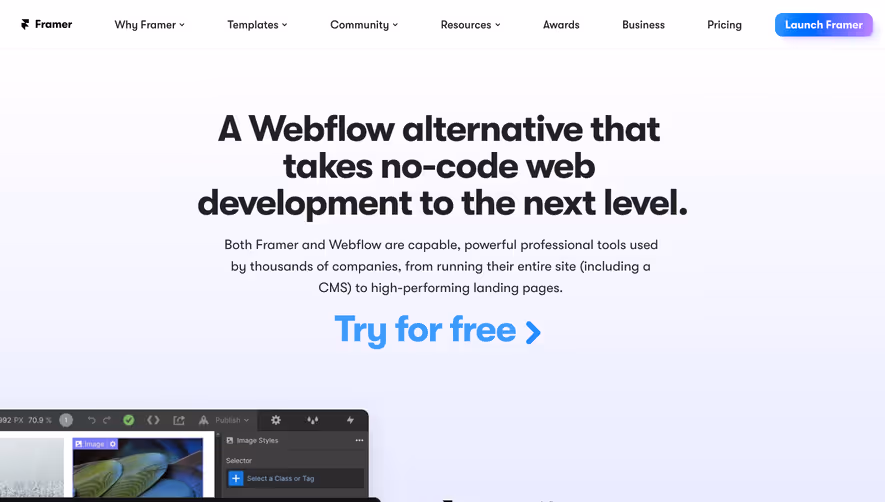 Framer Comparison Page