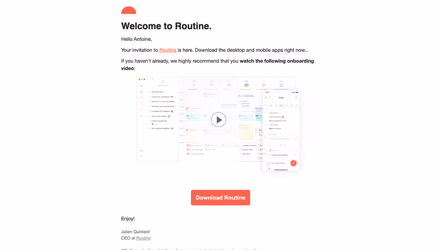 Routine Early Access Emails