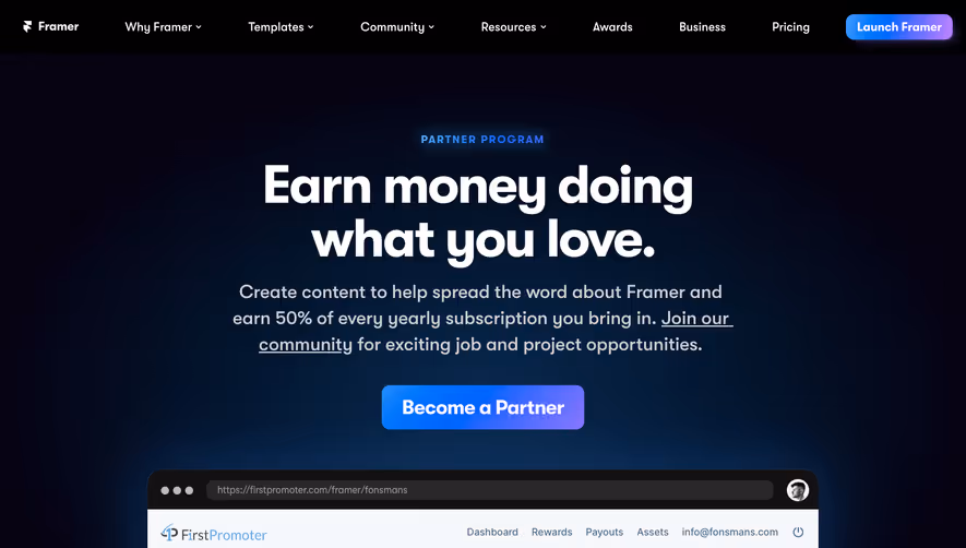 Framer Affiliate Page