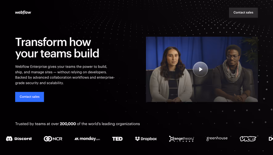 Webflow Enterprise Page