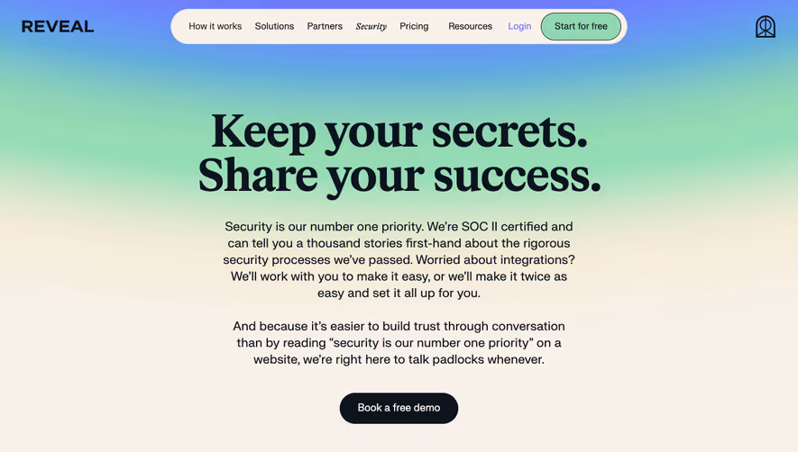 Reveal Security Page