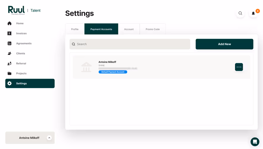 Ruul Banking Information Added