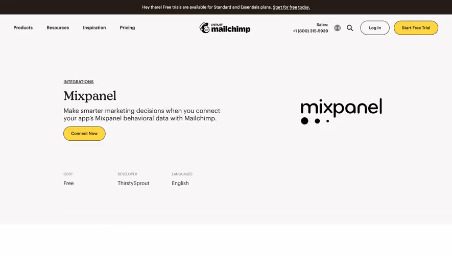 Mailchimp Integrations Page