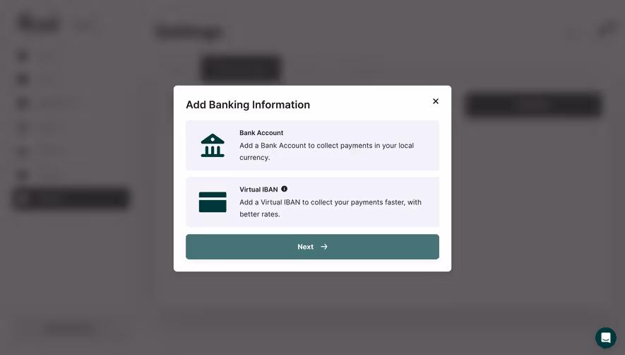 Ruul Add Banking Information