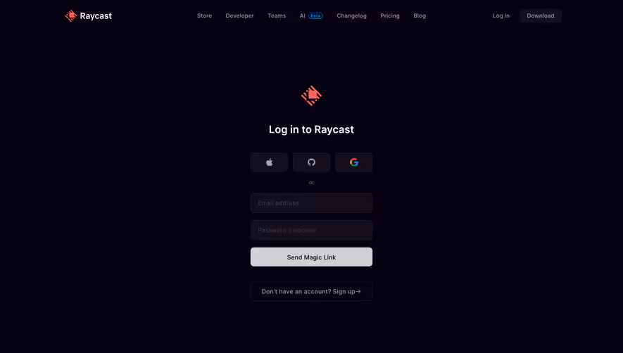 Raycast Login