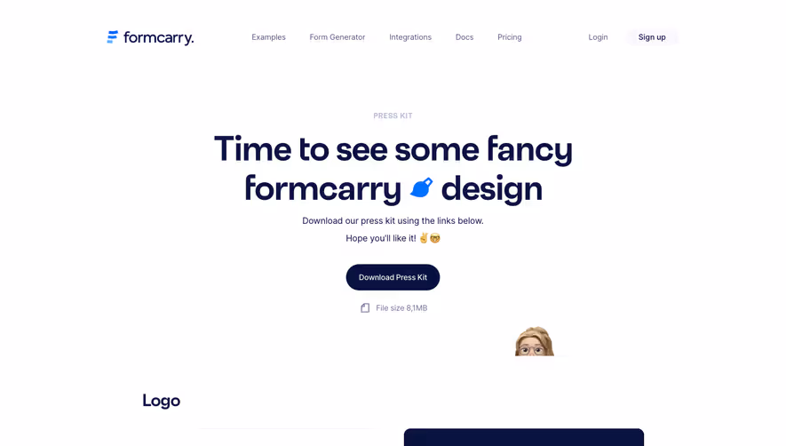 Formcarry Press Page