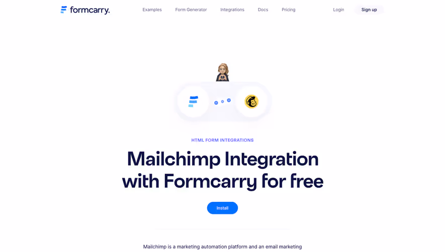 Formcarry Integrations Page
