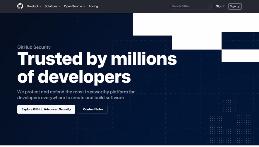 GitHub Security Page