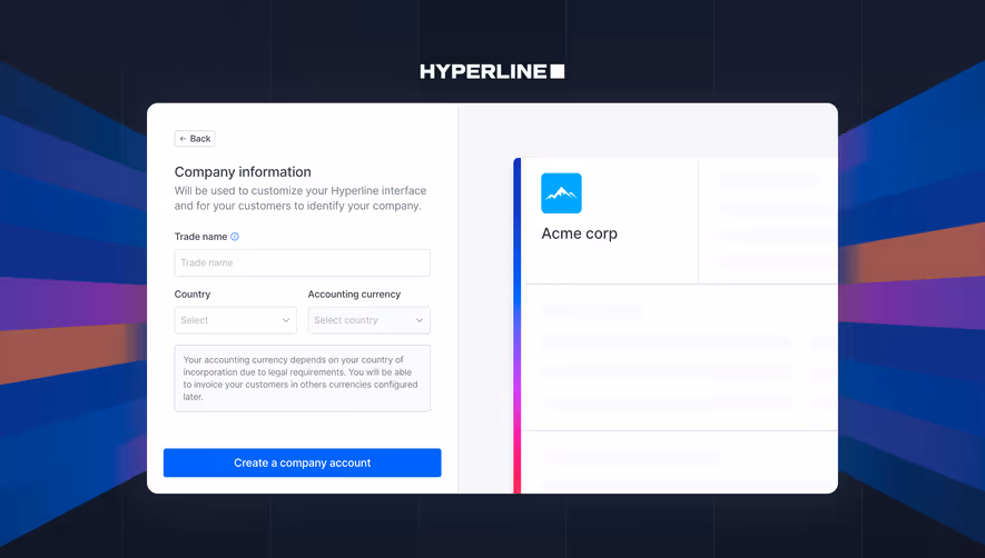 Hyperline Company Setup