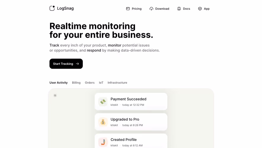 Logsnag Landing Page