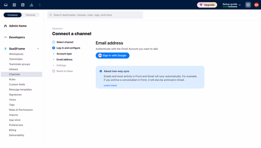 Front Connect A Channel