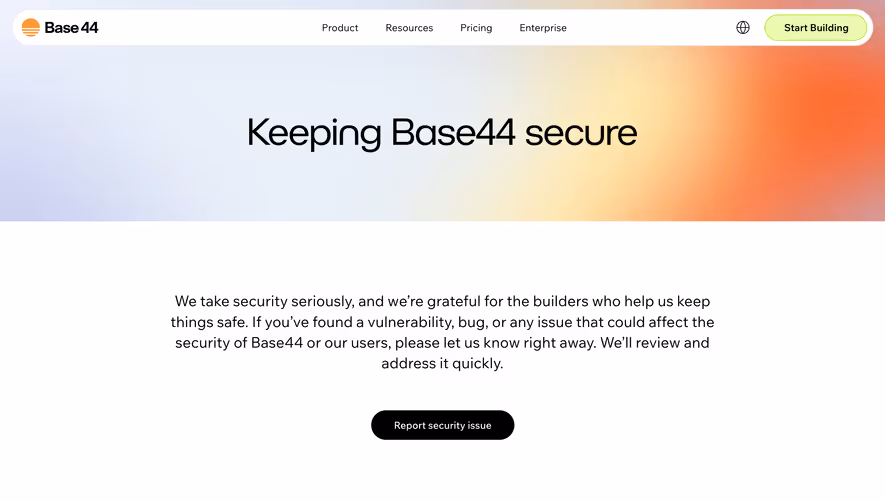 Base44 Security Page