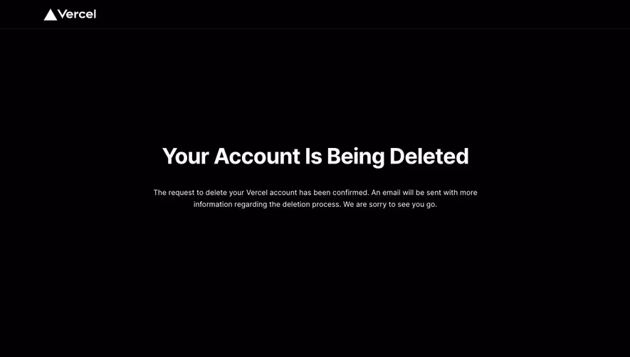 Vercel Delete Account
